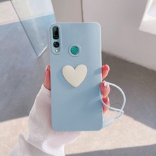 Zebana Huawei Y9 Prime 2019 Kılıf Zebana Kalpli Love Kılıf Açık Mavi