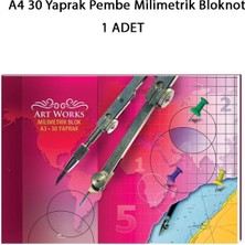 Nefertiya A4 30 Yaprak Pembe Milimetrik Bloknot