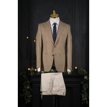 Sir Regular Fit Torba Cep Ekoseli Çift Yırtmaç Yarım Astarlı Erkek Tek Ceket