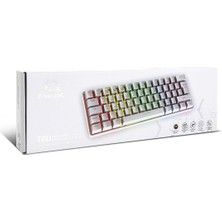 Silabor T60 Beyaz Renk Mavi Switch RGB Klavye Kablolu Gaming Oyuncu Klavyesi