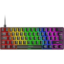 Silabor T60 Siyah Kırmızı Switch Rgb Klavye Kablolu Gaming Oyuncu Klavyesi