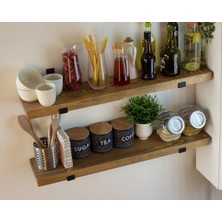 Karadeniz Dizayn 9X130 cm 2'li Demir Ayaklı Raf