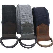 Anatolia Craft Derili Erkek Kadın Kız Genç Için D Tokalı  Siyah Antik Halkalı Dokuma Siyah Koyugri Lacivert Taktik Spor Kanvas Kot Bez Kemer