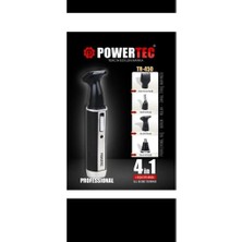 Powertec TR-450 Profesyonel 4'ü 1 Arada Şarjlı Sakal Kaş Burun Kulak Kıl Tüy Alma Erkek Bakım Seti