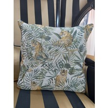 Stay Home Kaplan Desenli Kırlent Kılıfı 42X42 - 2 Adet