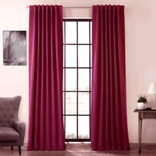 Evdepo Home Taç Vişne Karartma Blackout Fon Perde, 1/2 Seyrek Pile, Tek Kanat, 300 x 260 cm