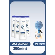 Dove Şampuan Yoğun Onarıcı Yıpranmış Saçlar  350 Ml X 4 Adet Ve Saç Fırçası