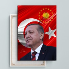 Morfil Sanat Atölyesi Recep Tayyip Erdoğan Başkan Erdoğan Rte Kanvas Tablo (7 Farklı Ölçü)