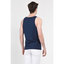 Ucla Pebble Lacivert Sıfır Kol Oversize Baskılı Erkek Tshirt