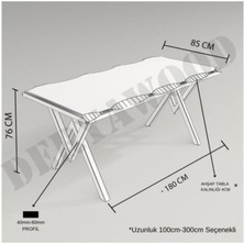 Deryawood Masif Ahşap Laurus Sulamalı Mutfak Masası Beyaz Ayak  85*160*76CM