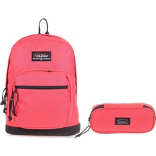 Kaukko Mercan Üç Bölmeli Okul Günlük Sırt Çantası ve Kalemlik Seti (Kız)