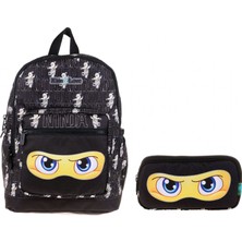 Kaukko Kids&love Sarı Siyah Ninja Ilkokul Çanta ve Kalemlik Seti - Erkek Çocuk