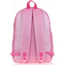 Kaukko Sparkle Pembe Okul Sırt Çantası - Simli Kumaş - Ortaokul Lise Günlük