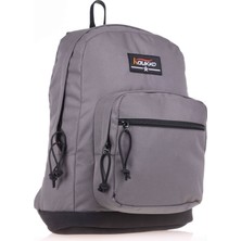 Kaukko Gri Üç Bölmeli Okul ve Günlük Sırt Çantası - (Erkek) Ortaokul, Lise, Kolej