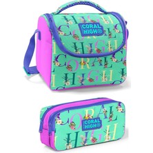 Coral High Mor Pembe Su Yeşili Kız Çocuk Beslenme Çantası Seti