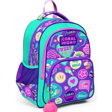 Coral High Yeşil Mor Üç Bölmeli Ilkokul Okul Sırt Çantası - Kız Çocuk