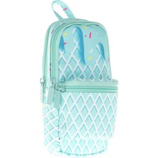 Kaukko Layer Üç Bölmeli Çanta Şekilli Kalemlik - Mint Dondurma - Kız Çocuk