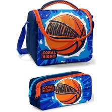 Coral High Erkek Çocuk Mavi Turuncu Basketbol Beslenme Çantası Seti