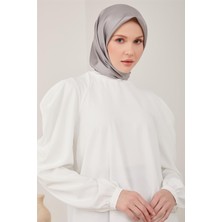 Armine Omuz Dropeli Saten Bluz 23Y3310 İnci