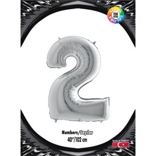 Güneş Avm Kikajoy Rakam Folyo Balon 40" Gümüş -2-