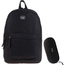 Kaukko 2 Li Set Cordura Siyah Sırt Çantası ve Kalem Çantası