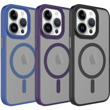 Case Street Apple iPhone 12 Pro Kılıf Flet Wireless Şarj Özellikli Mat Arka Yüzey Derin Mor