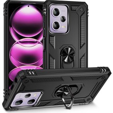 Case Street Xiaomi Redmi Note 12 Pro 5g Kılıf Vega Sert Silikon Tank Standlı Yüzüklü Mıknatıslı Siyah