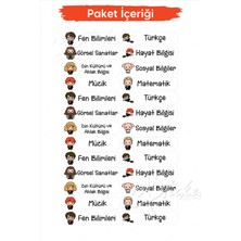 Msticker Okul Ders Etiketi Harry Potter Temalı 26 Adet 8 cm Okul Ders Etiketi