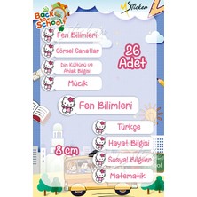 Msticker Okul Ders Etiketi Hello Kitty Temalı 26 Adet 8 cm Okul Ders Etiketi