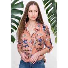 New Laviva Kadın Klasik Yaka Uzun Kol Gömlek Regular Kesim