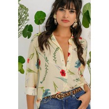 New Laviva Kadın Uzun Kollu Klasik Yaka Gömlek