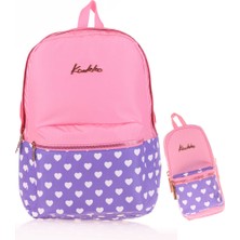 Kaukko 2 Li Set Soft Floral Rose Sırt Çantası ve Kalem Çantası