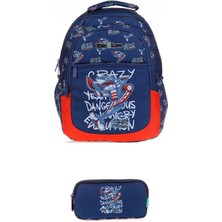 Kaukko Kids&love 2 Li Set Fast Shark Sırt Çantası ve Kalem Çantası