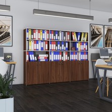 Kenzlife klasör dolabı kilitli kutalmış cvz 175*240*30 klasörlük kitaplık ofis arkalıksız