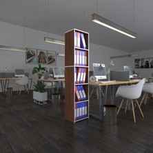 Kenzlife klasörlük raflı kutadgu cvz 175*40*30 kitaplık ofis arkalıksız