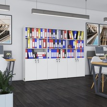 Kenzlife klasör dolabı kilitli kutalmış byz 175*240*30 klasörlük kitaplık ofis arkalıksız