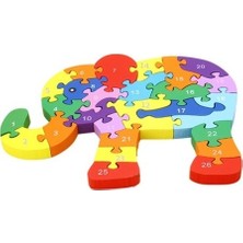 Perfecttrade Ahşap Yapboz Hayvanlar Âlemi Fil Figürlü Puzzle