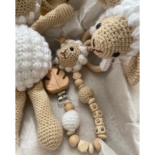 Tiny Wood Hoşgeldin Bebek, Unisex, Organik Uyku Arkadaşı Emzik Zinciri Diş Kaşıyıcı Yenidoğan Hediye Seti