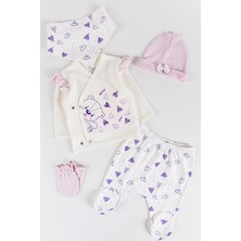 Babymod Kalp Desenli Fırfırlı 5'li Kız Bebek Hastane Çıkışı Bebek Takımı