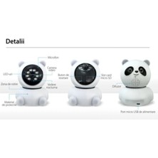 Ozmik CMR22 Panda 360° 1080P Ip Güvenlik Kamerası Gece Görüşlü LED Işıklı Alarmlı Ip Wifi Kamerası