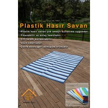 Simerev Halı Hasır Savan Mat Plaj Kamp Piknik Bahçe Balkon Teras Yıkanabilir Katlanabilir Kilim