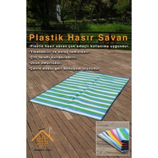 Simerev Halı Hasır Savan Mat Plaj Kamp Piknik Bahçe Balkon Teras Yıkanabilir Katlanabilir Kilim