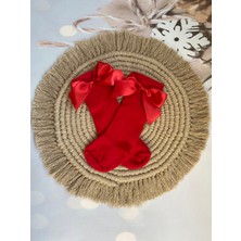 Mini Kids & Baby Kız Bebek Fiyonklu Diz Altı Çorap 0-3 Yaş