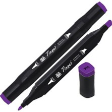 Tinge Twin Çift Uçlu Marker Kalemi P81 Deep Violet