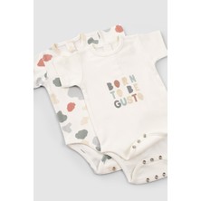 Little Gusto 2' Li Kısa Kollu Organik Pamuk Bebek Body Seti Animal Desenli