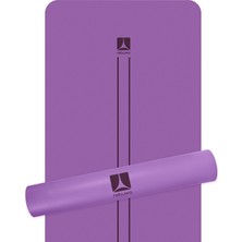 Rebuwo Çizgi Tasarımlı 5mm Ekstra Kaydırmaz Doğal Kauçuk Yoga Matı Pilates Mat Mor