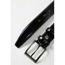 Altınyıldız Classics Erkek Siyah Rugan Kemer Suni Deri Modern Stil