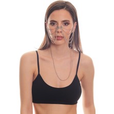 Labalaba Kadın Antik Gümüş Kaplama Sıkıştırmalı Burun Hızmalı Yüz Zinciri, Yüz Takısı