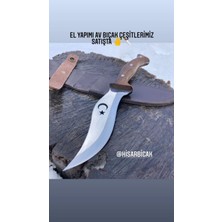 Hisar Bıçak Ay Yıldızlı Av Ve Kamp Bıçağı Ahşap Saplı Püsküllü İsim Yazdırılabilir Kamp Bıçağı Deri Kılıf Hediye