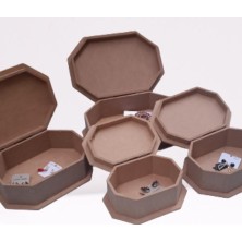 Bengi Ticaret Hobi ERDL 90074 Dekoratif Model Makyaj Kutu Set Dörtlü HAM Ahşap MDF El Yapım